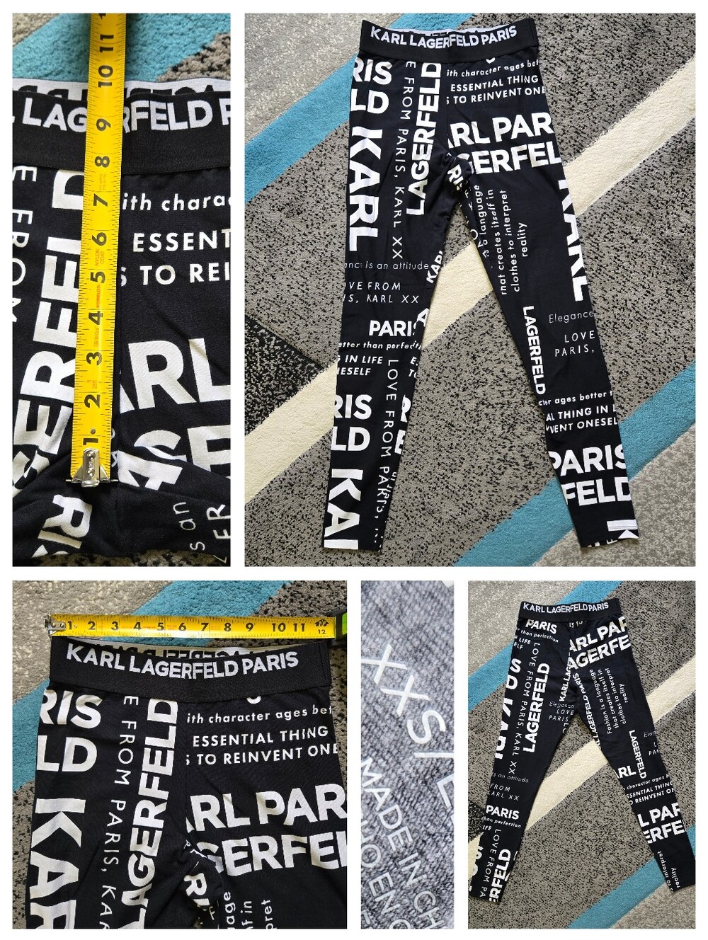 Karl Lagerfeld High Waist Graphic Leggings, XXS, EUC